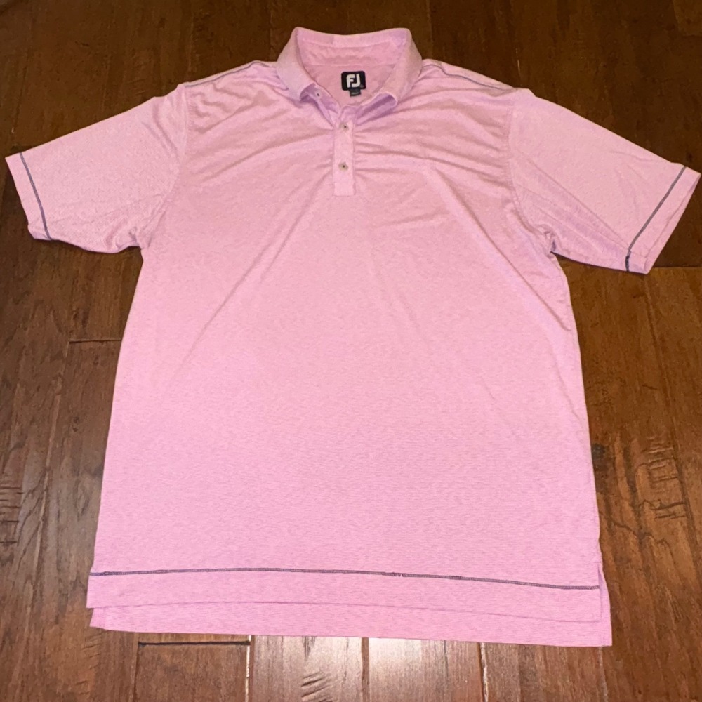 Men's FootJoy Pink Heather‎ Stretch Fabric Polo Large. No Logos - Picture 2 of 7
